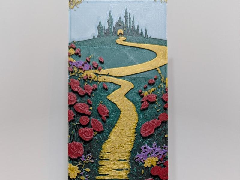 HueForge Wizard of Oz Bookmark, Yellow Brick Road