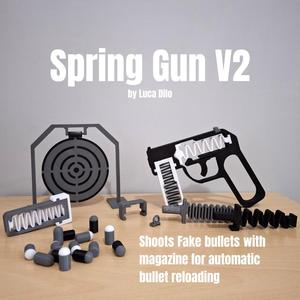 Spring Gun V2 - Shoots fake bullets with magazine