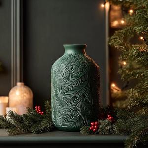 Frosted Pine Vase for Christmas Decor