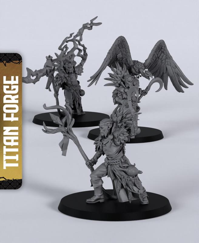 Githyanki Male Druid - With Free Dragon Warhammer - 5e DnD Inspired for RPG and Wargamers