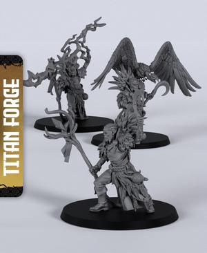 Githyanki Male Druid - With Free Dragon Warhammer - 5e DnD Inspired for RPG and Wargamers