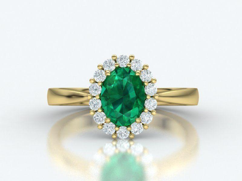 Diana Classic ring with 8x6 center stone 3dmodel