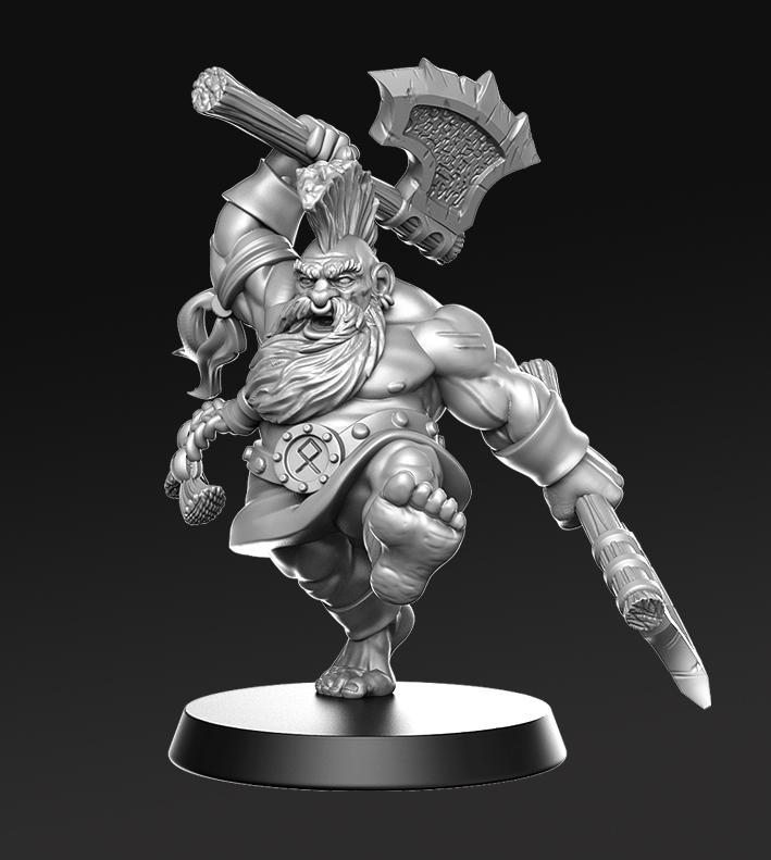 Orny - Dwarf Berseker - 32mm - DnD -