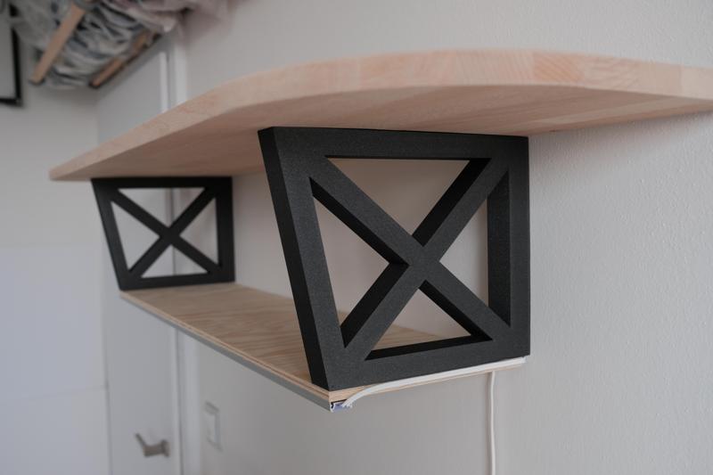 Industrial Design Bracket for Two Shelves