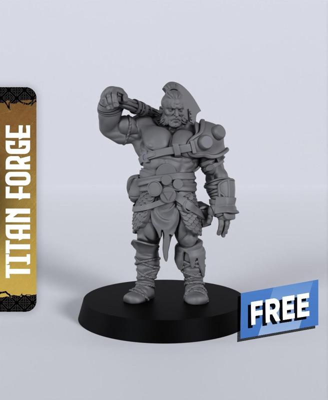 Half-Orc Male Barbarian - With Free Dragon  - 5e DnD Inspired for RPG and Wargamers