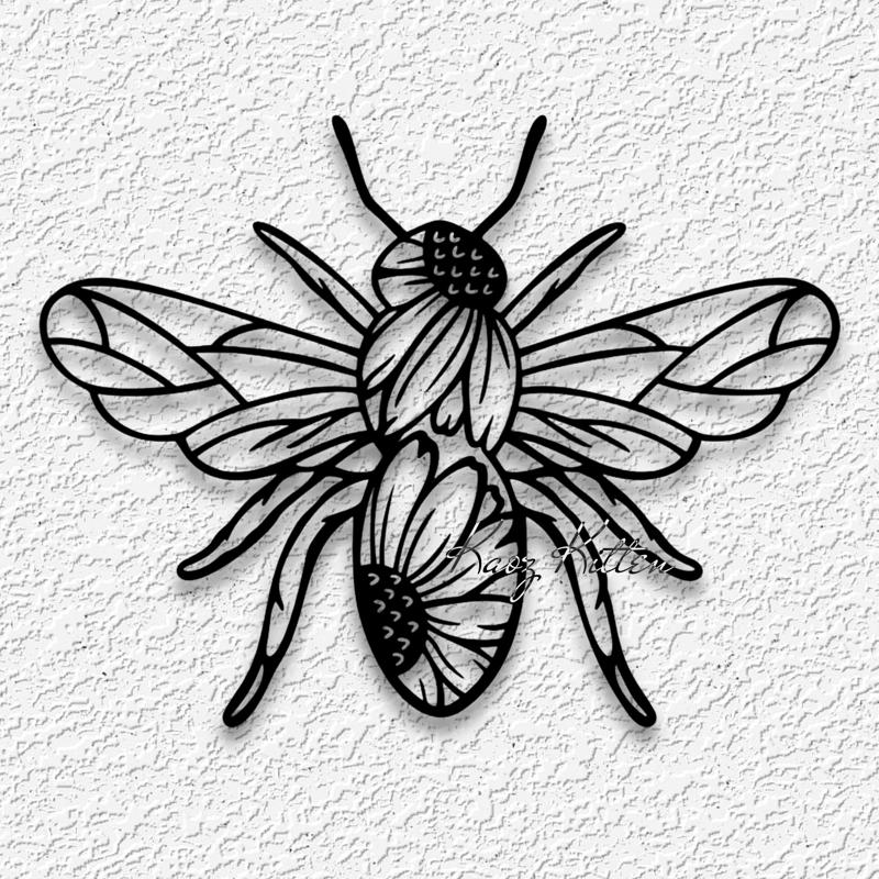 sunflower honey bee wall art honeybee flower home decor