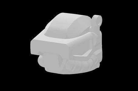 Lego Compatible (5468pb01.dat) Minifig Headgear Helmet Space with Closed Visor Breathing Tubes and Antenna with Lens Pattern