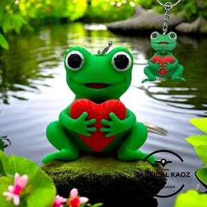  Love Frog Duo: Figurine & Flexy Keychain