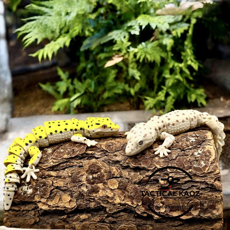 Articulated Leopard Geckos  | Pre-Painted + Optional 6mm Glass Eye Version