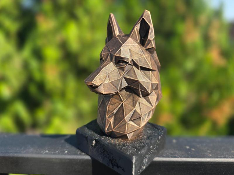 GERMAN SHEPHERD LOW POLY BUST