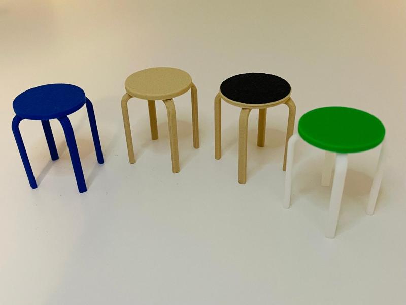 Artek E60 Stool, 1:15 Miniature Replica