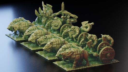 Warmaster Orc Boar Chariots (10mm Warmaster)