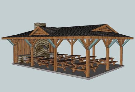 HO Scale Picnic Shelter