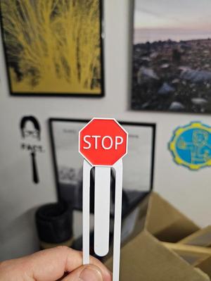 Stop sign bookmark