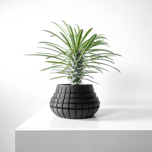 The Ivane Planter Pot with Drainage Tray & Stand: Modern and Unique Home Decor for Plants and Succulents  | STL File