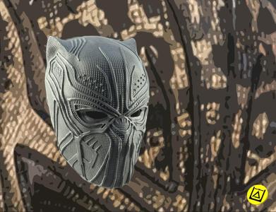KILLMONGER GOLDEN JAGUAR MASK 3D PRINT MODEL