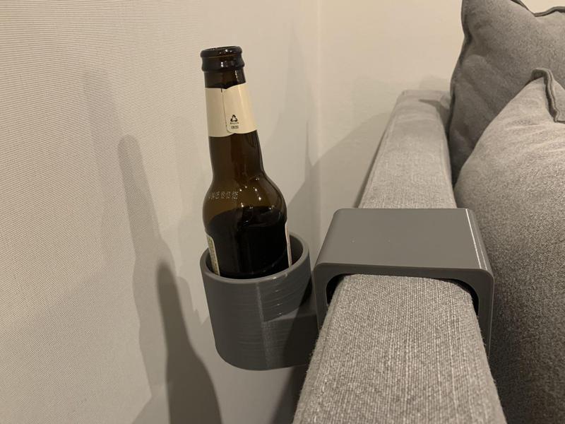 Narrow sofa armrest beer/drink holder