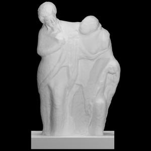 Unfinished group of a Satyr and Maenad