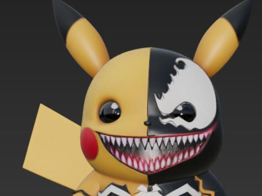 Pikachu Venom – Action Figure Fusion 3D