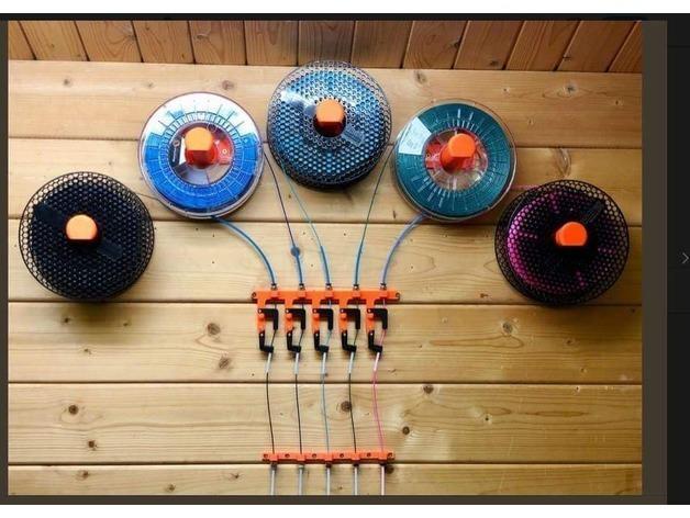 Prusa MMU2 Wall mount filament brake, Top & Bottom Bar