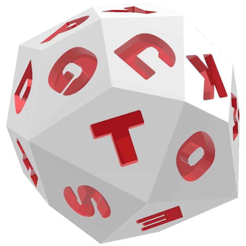 English Alphabet d26 Polyhedral Die
