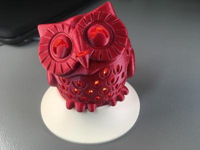 Owl Tealight Stand for adafruit GEMMA & Neopixel ring X12