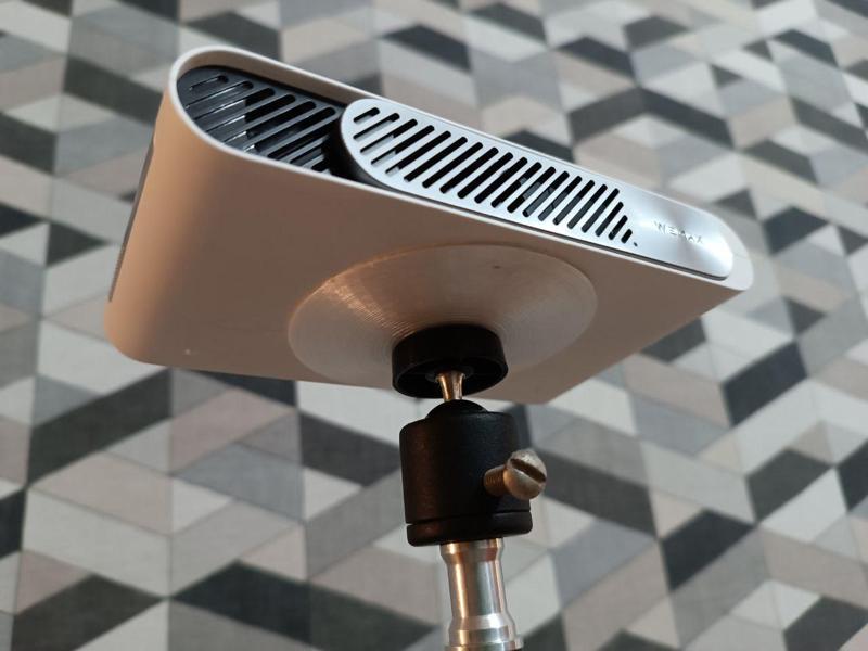 wemax go or other portable projector light tablet on photo camera tripod stand screw mount 80 mm diameter