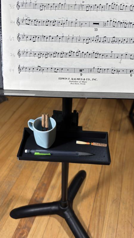 Music stand tray