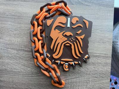 Cleveland Browns Logo Oversized Necklace, Pendant Chain