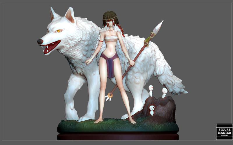 MONONOKE HIME MIYAZAKI HAYAO ANIME SEXY GIRL WILD CHARACTER 3D print model