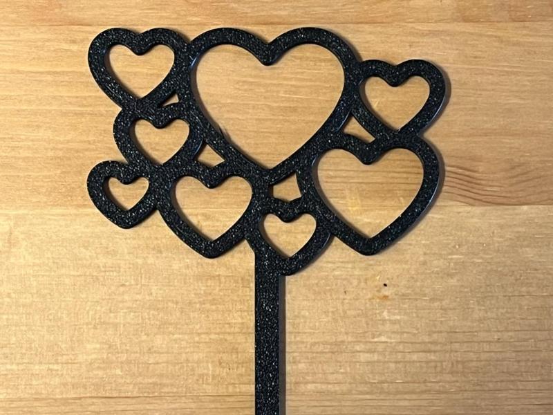 hearts cake topper
