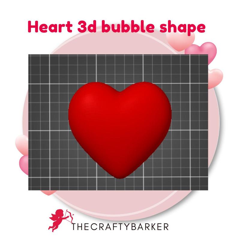 Heart 3D bubble shape / Valentines Heart bubble shape /party decor / cake topper / love / 2 heart styles / balloon style heart