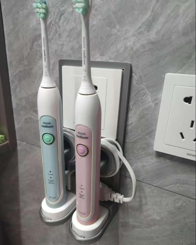 Dual-Position Electric Toothbrush Wall Mount