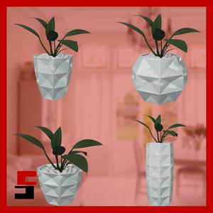 Abstract Planters Rectangles Flowerpot Pot
