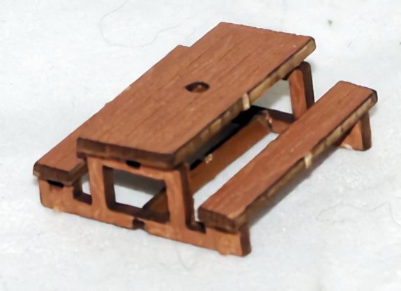 Laser Cut - 1/87 (HO) Scale - Picnic Table And Benches 2