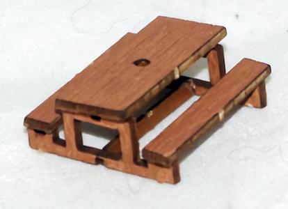 Laser Cut - 1/87 (HO) Scale - Picnic Table And Benches 2