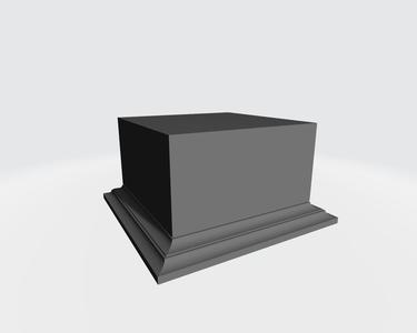 Square Double Curve, Flat 13.3x7H 105mm Miniature Display Stand