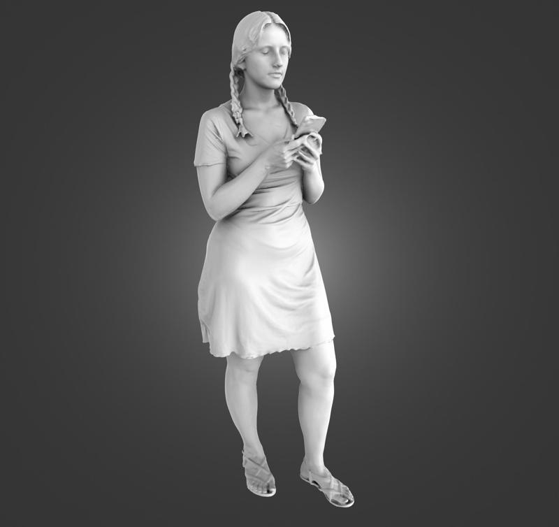 Female passenger with phone