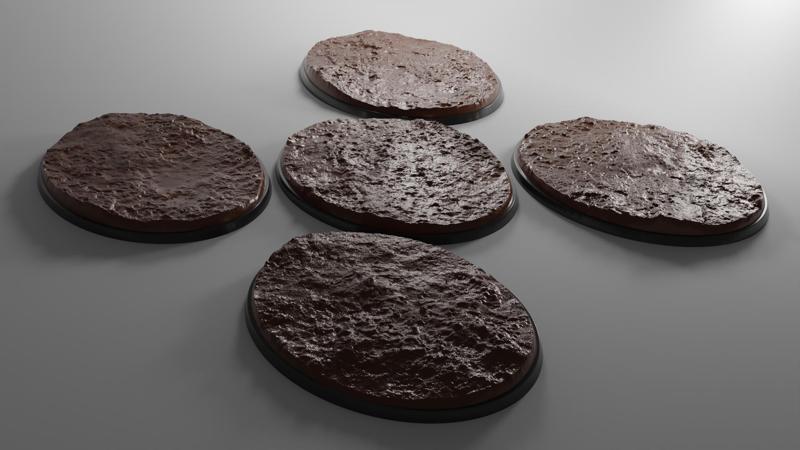5x 120x92mm base with muddy ground
