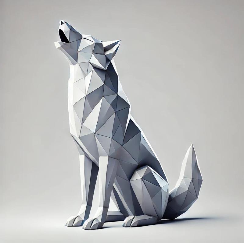 lowpoly wolf 狼