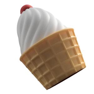 Ice cream in a wafer cup to print