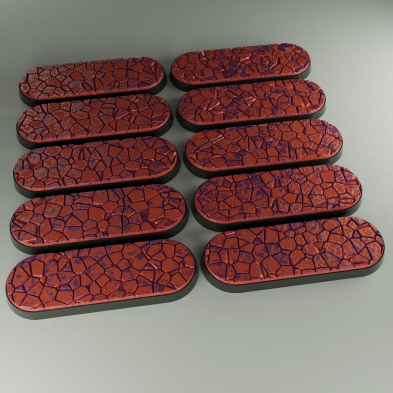 10x 70x25mm base with voronoi crackle ground (+toppers)