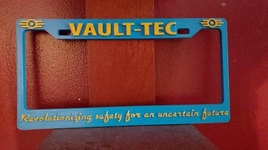 fallout / vault tec license plate frame
