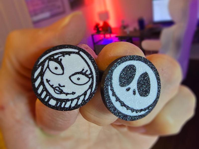 Jack and Sally Nightmare Before Christmas Rings