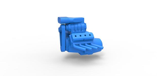 Diecast model V8 engine for mud dragster Scale 1 to 25