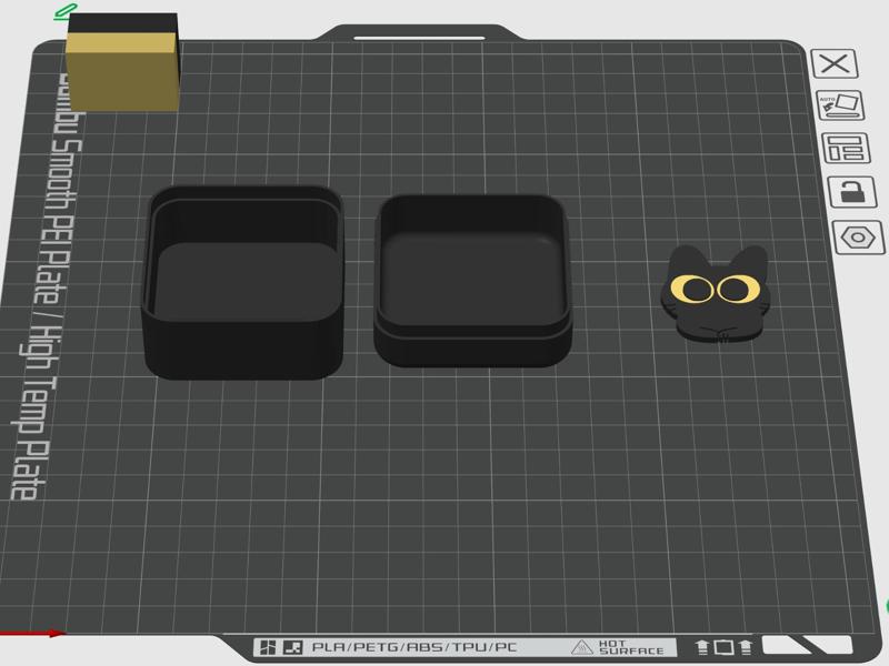 Cute black cat earrings box