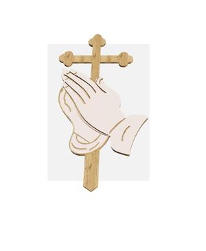 CHRISTIAN TOPPER, CROSS WITH HANDS - PEACE-CHURCH SYMBOL