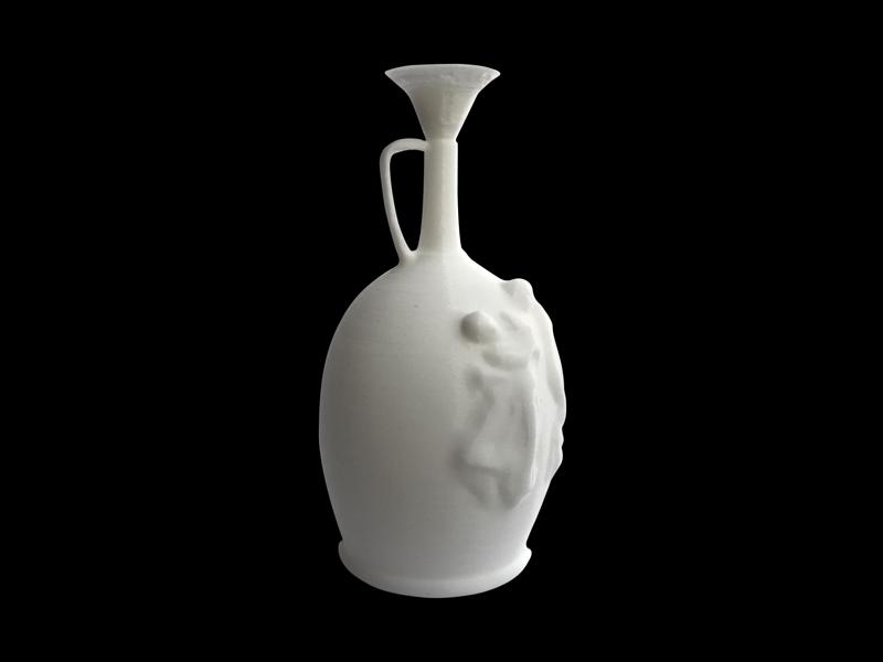 Oil flask with applied reliefs