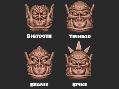 Vogland Orc miniatures Head Set Two