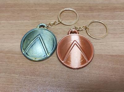 Spartan shield keychain